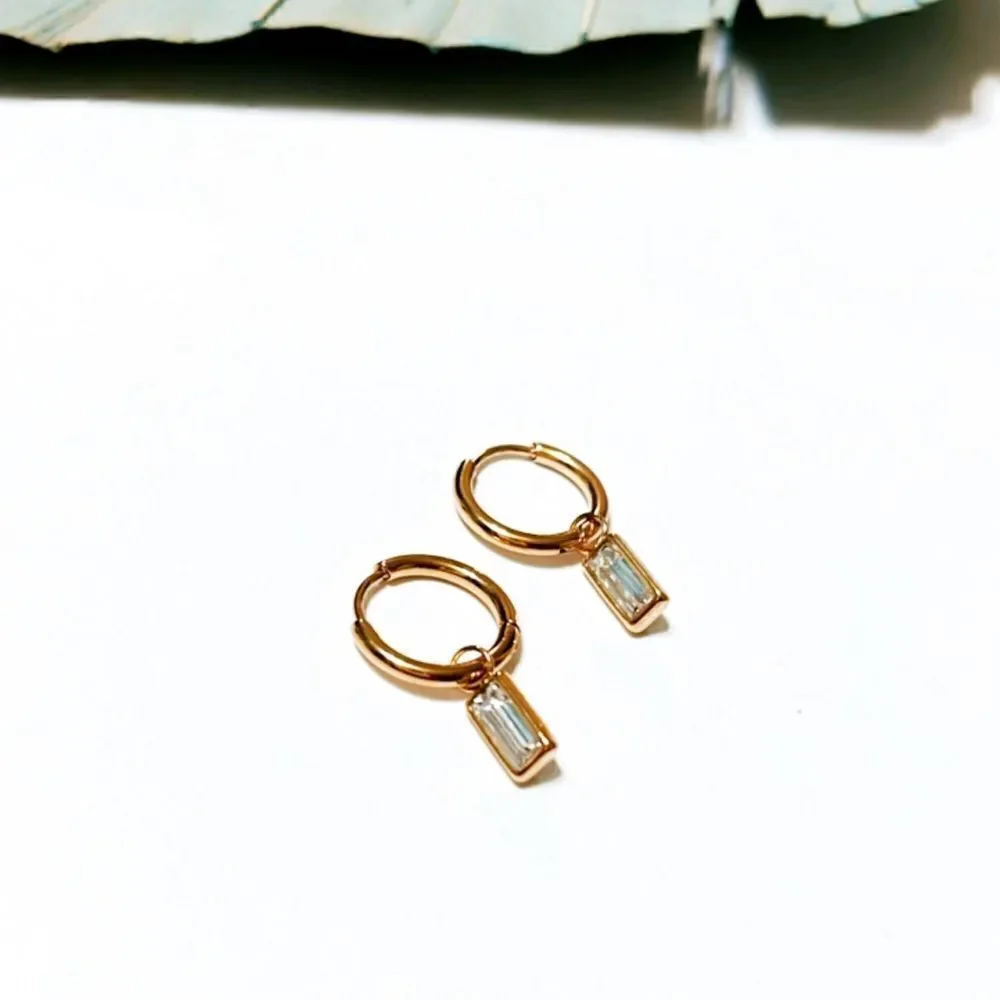 Crystal hoop earrings  #77